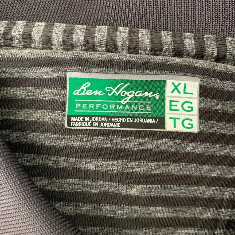 Ben Hogan Athletic Golf Polo Shirt XL Grey Short Sleeve Buttons Collar Stretch - Picture 6 of 6